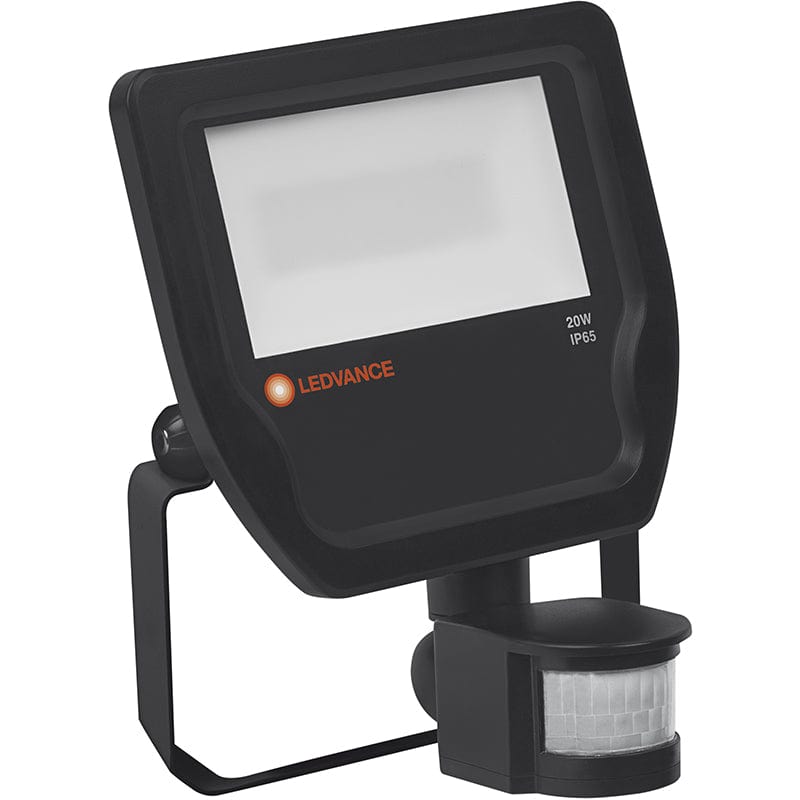 Ledvance GEN3 20W LED Floodlight with Sensor Black, 3000K - 460911 - F2030BS, Image 1 of 5