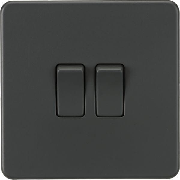 Knightsbridge Screwless 10AX 2G 2-Way Switch - Anthracite - SF3000AT, Image 1 of 1