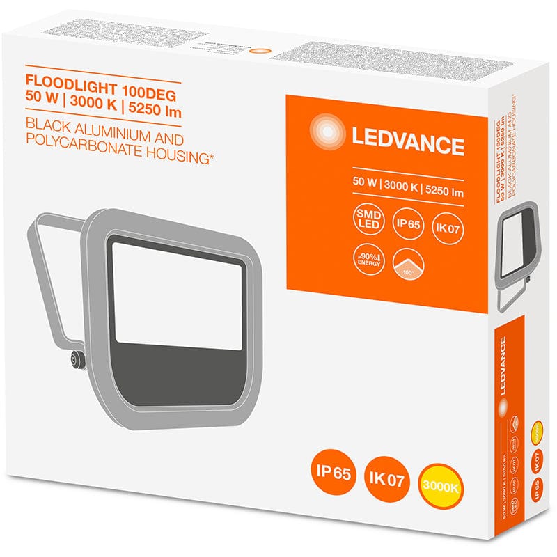Ledvance GEN3 50W LED Floodlight Black, 3000K - 421226 - F5030B, Image 5 of 5