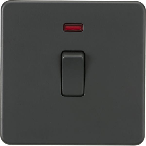 MLA Knightsbridge Screwless 20A 1G DP Switch With Neon Anthracite - SF8341NAT, Image 1 of 1