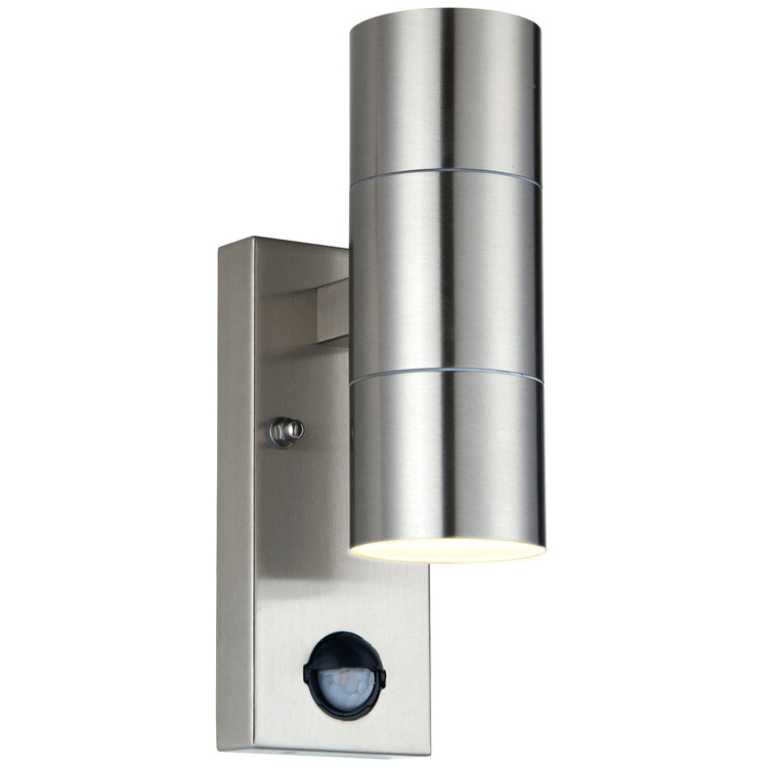 Luceco Azurar GU10 Up/Down Light with PIR - Stainless Steel - LEXDSSUDPIR, Image 1 of 1