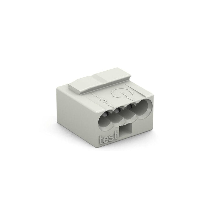 Wago Micro Push Wire Connector 4-Conductor Terminal Block Light Grey - 243-304, Image 1 of 1
