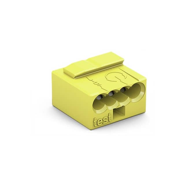 Wago Micro Push Wire Connector 4-Conductor Terminal Block Yellow - 243-504, Image 1 of 1