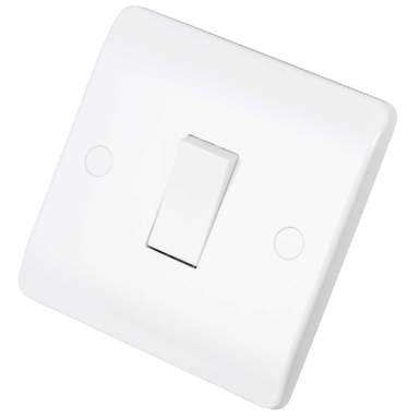 Click Scolmore Mode 10A 1 Gang 1 Way Light Switch Polar White - CMA010, Image 1 of 1