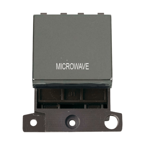 Click Scolmore MiniGrid 20A Double-Pole Ingot Microwave Switch Black Nickel - MD022BN-MW, Image 1 of 1