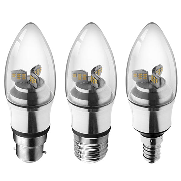 Kosnic 4W KTC LED ES/E27 Candle Warm White - KTC04CND/E27-SLV-N30, Image 1 of 1
