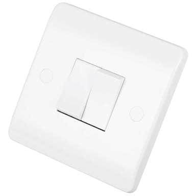 Click Scolmore Mode 10A 2 Gang 2 Way Light Switch Polar White - CMA012, Image 1 of 1