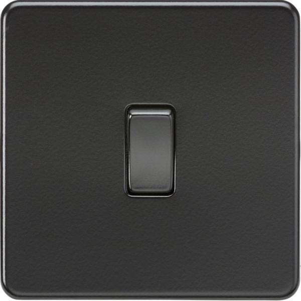 Knightsbridge Screwless 10AX Intermediate Switch - Matt Black - SF1200MBB, Image 1 of 1