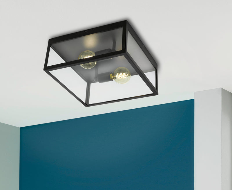 EGLO ES/E27 Chaterhouse 2 x Ceiling Light IP20 - 49392, Image 2 of 2