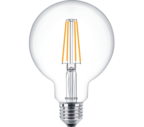 Philips Classic 7.2W LED Bulb ES E27 Globe Warm White Dimmable - 77335900, Image 1 of 1