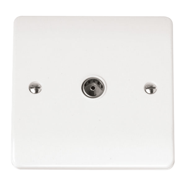 Click Scolmore Mode 45A Coaxel Single Socket Outlet Polar White - CMA065, Image 1 of 1
