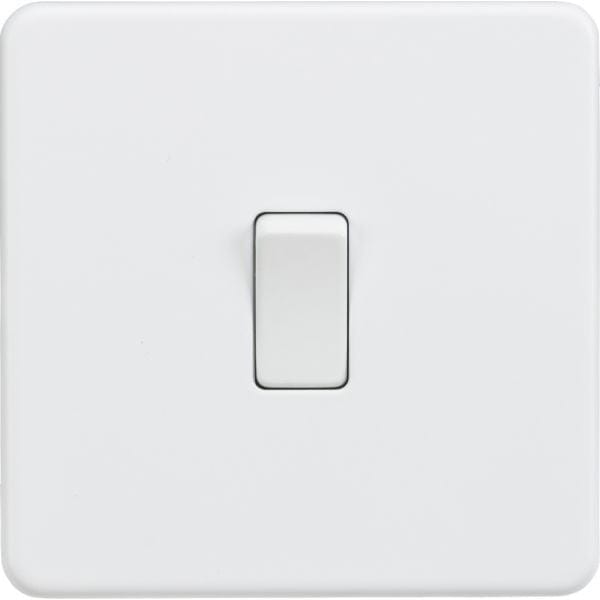 Knightsbridge Screwless 10AX 1G intermediate switch - Matt white - SF1200MW, Image 1 of 1