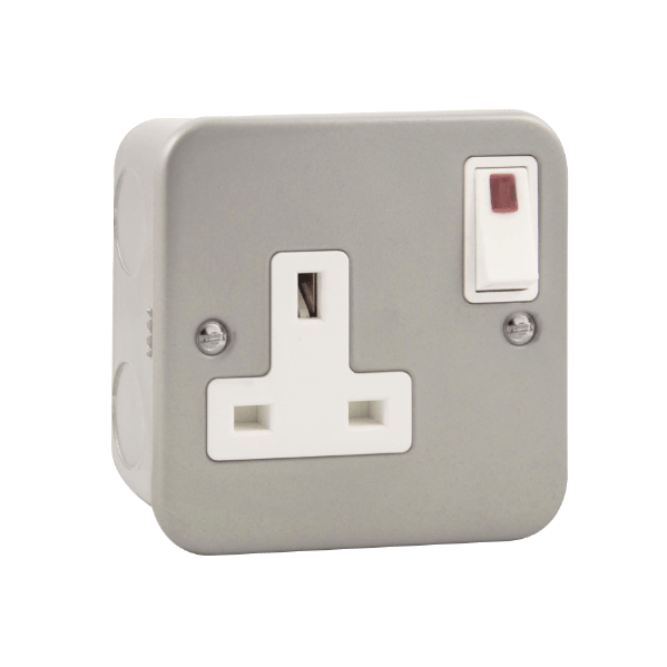 Click Scolmore Essentials 1 Gang 13A Double Pole Plug Socket With Neon - CL835, Image 1 of 1
