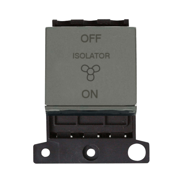 Click Scolmore MiniGrid 10A 3 Pole Fan Switch Module Black Nickel - MD020BN, Image 1 of 1