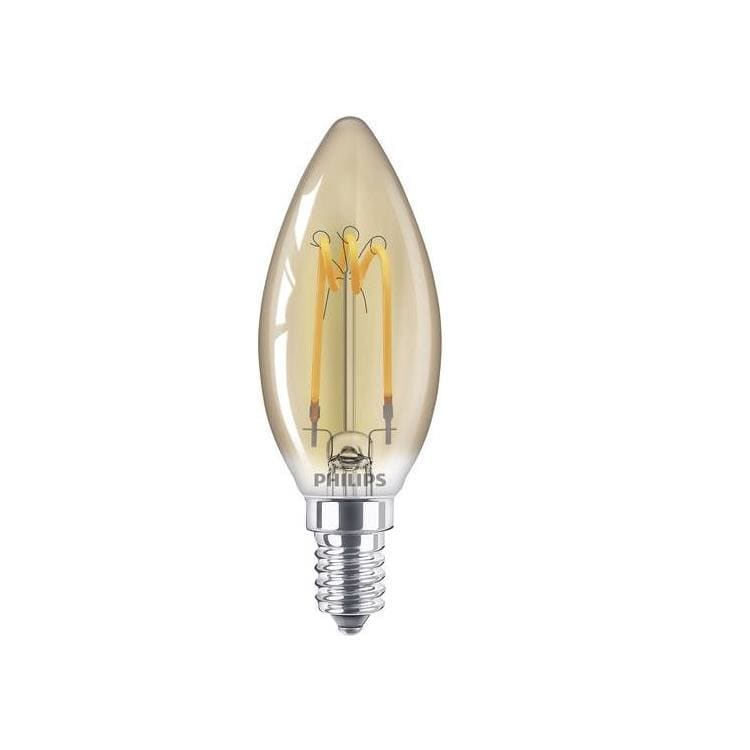 Philips 2.3W Vintage Gold LED E14 Candle Spiral Filament - Amber Warm White - 929001814501, Image 1 of 1