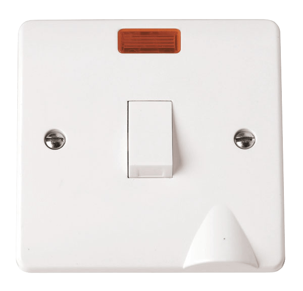 Click Scolmore Mode 20A 1 Gang Rocker Switch With Neon Polar White - CMA023, Image 1 of 1