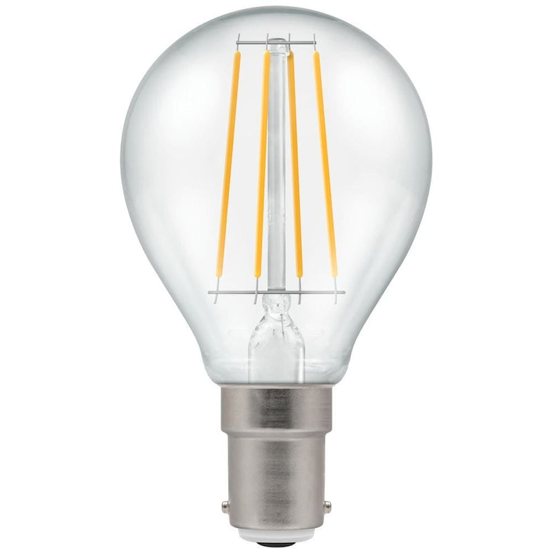 Crompton LED Round Filament Dimmable Clear 5W 2700K SBC-B15d - CROM7222, Image 1 of 2