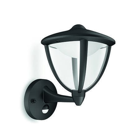 Philips Robin 4.5W Wall Lantern with PIR Black - Warm White - 915004565501, Image 1 of 1
