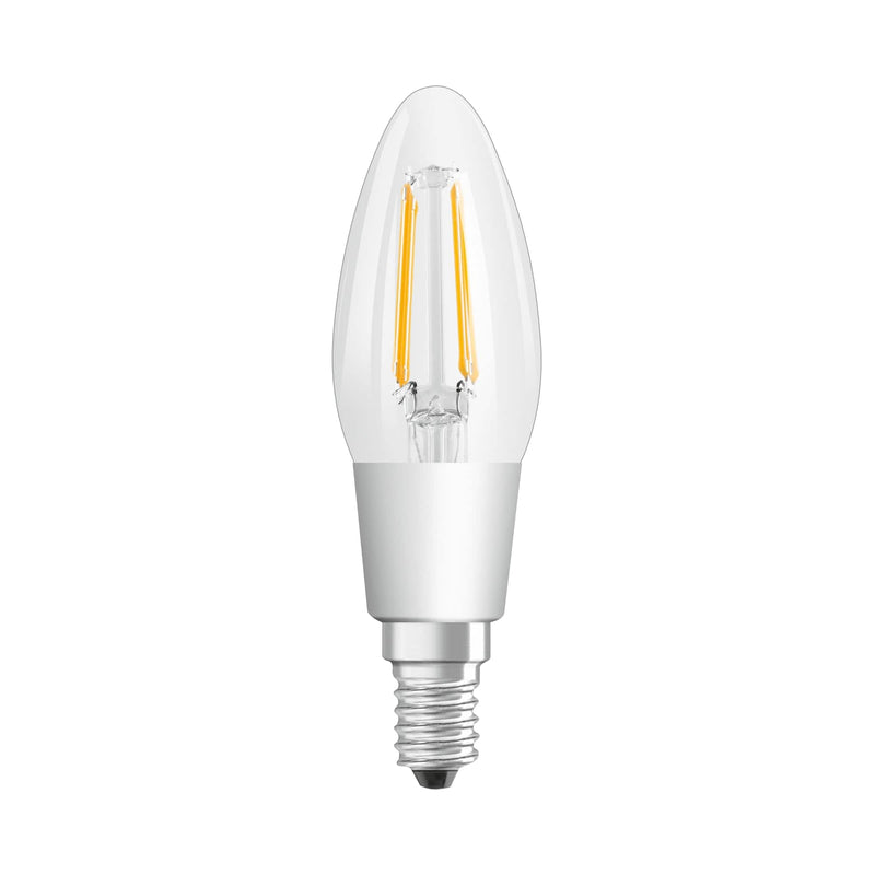 Osram 5W Parathom Clear LED Candle Bulb E14/SES Dimmable Very Warm White - 134522-439672, Image 1 of 3