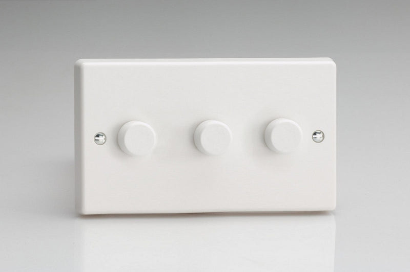 Varilight V-Pro 3x300W 3 Gang 3 Way Dimmer Switch - White - JQDP303W, Image 1 of 1