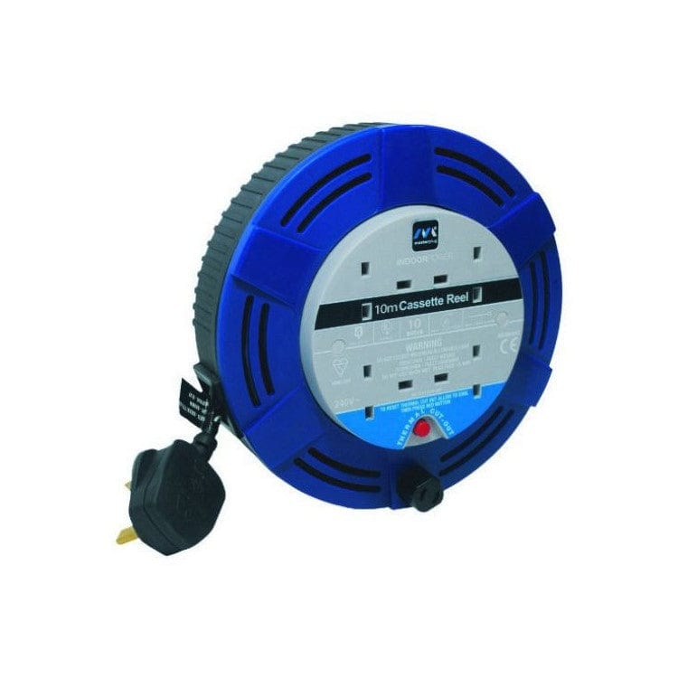 Masterplug 4 Socket 10M 10A Cassette Cable Reel - Blue - MCT1010-4BL-MP, Image 1 of 1