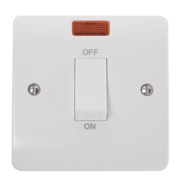 Click Scolmore Mode 45A Cooker Rocker Switch With Neon Polar White - CMA501, Image 1 of 1