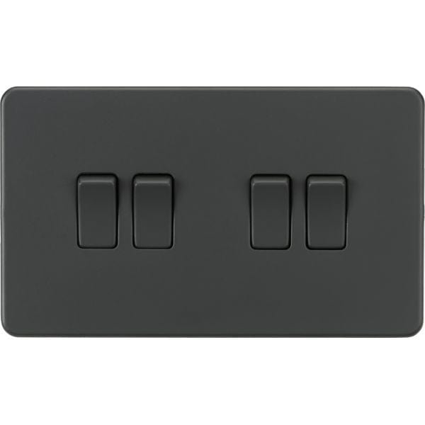 Knightsbridge Screwless 10AX 4G 2-Way Switch - Anthracite - SF4100AT, Image 1 of 1