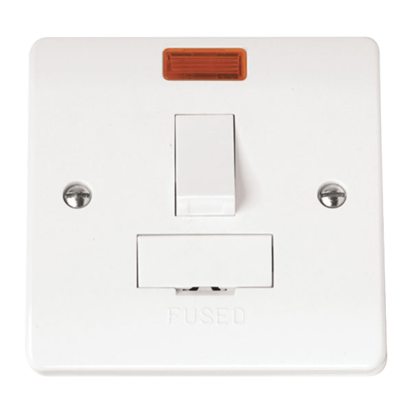 Click Scolmore Mode 13A 1 Gang DP Switched Fused Spur With Neon Polar White - CMA652, Image 1 of 1