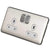 Schneider LSD 2G 13A Double Pole Switched Socket White Insert - Stainless Steel - GGBL3020DWSS