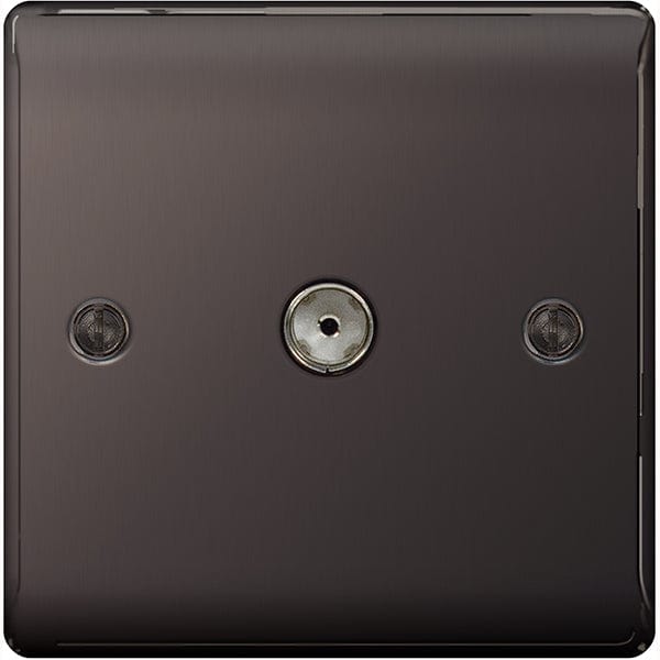 BG Nexus Metal Black Nickel Single Socket For Tv Or Fm Co-Axial Aerial Connection - NBN60, Image 1 of 1
