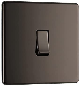 BG Screwless Flatplate Black Nickel Single Switch, 10Ax 2 Way - FBN12, Image 1 of 1