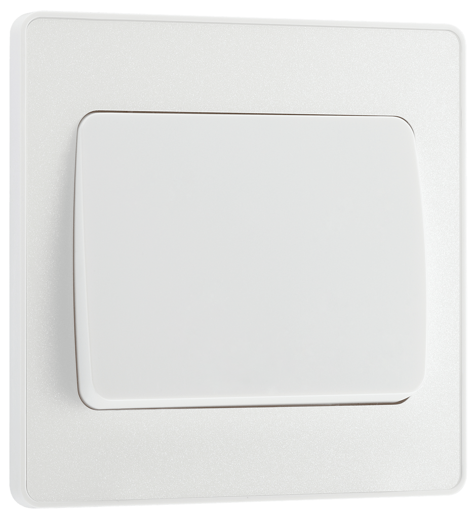 BG Evolve Pearl White Single Light Switch 20A 16AX 2 Way Wide Rocker
