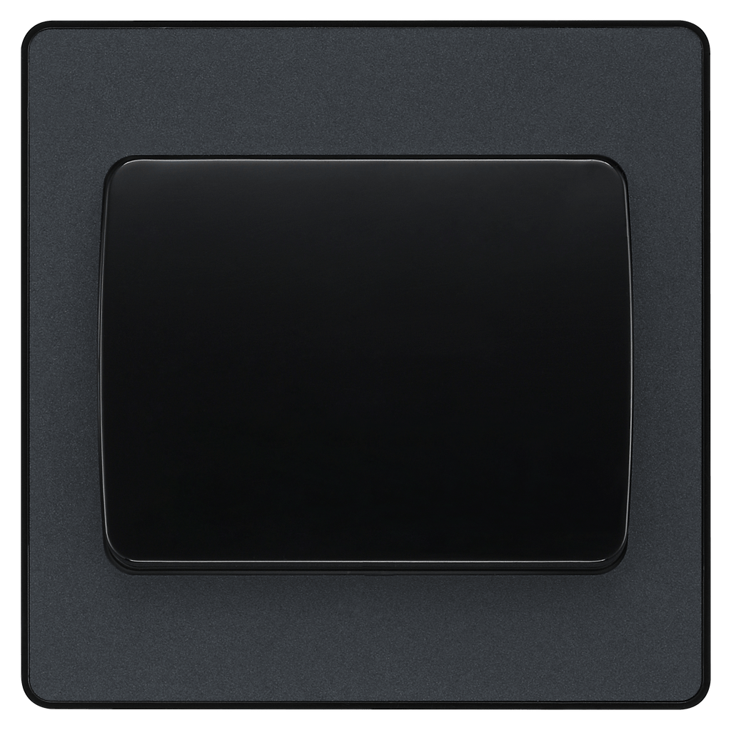 BG Evolve Matt Grey Single Light Switch 20A 16AX 2 Way Wide Rocker P