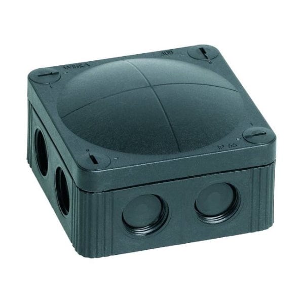Wiska COMBI 308/5 IP66 Junction Box With 5-Pole Terminals Black- 10060580, Image 1 of 1