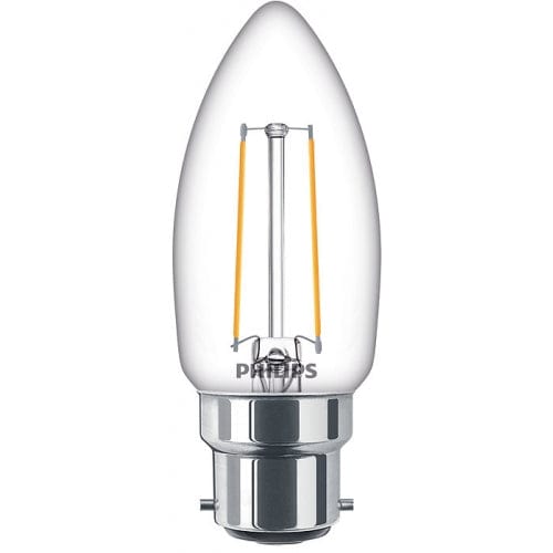Philips CorePro 2-25W LED Filament Candle BC/B22 Very Warm White - 929001815692, Image 1 of 1