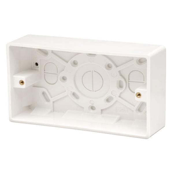 Click Scolmore Mode 2 Gang 35mm Pattress Box Polar White - CMA084, Image 1 of 1