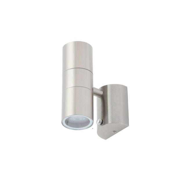 Forum Leto Wall GU10 Up/Downlight with Photocell  IP44 - Stainless Steel - ZN-34022-SST, Image 1 of 3