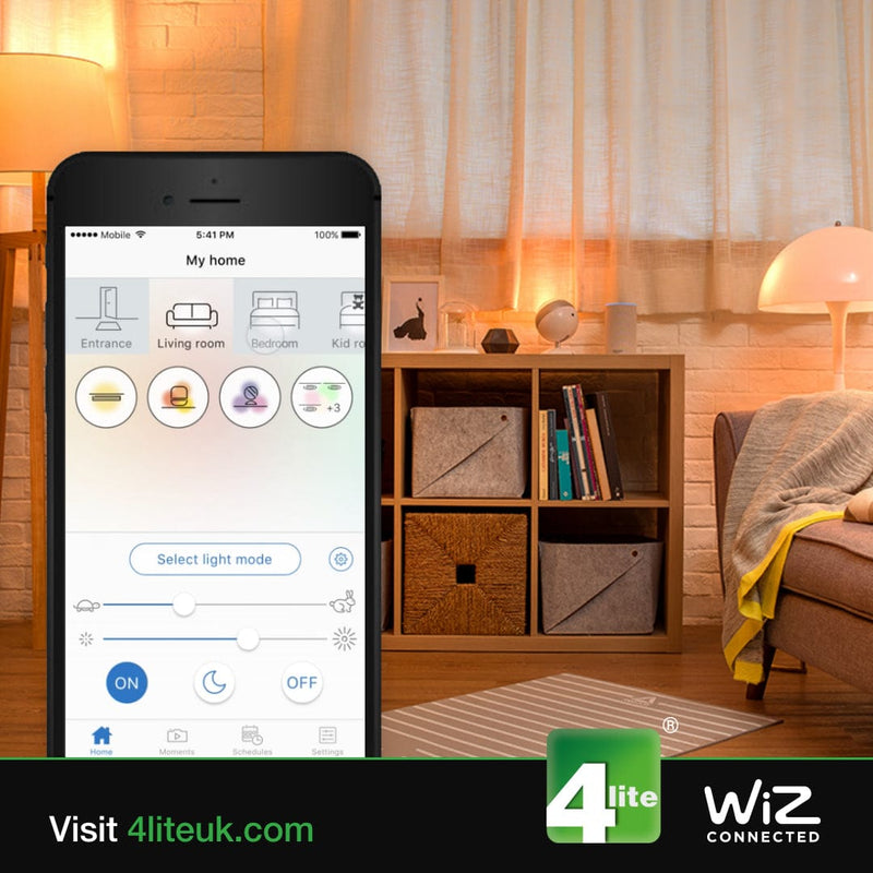 4Lite WiZ Connected SMART LED Wifi GU10 Bulb White - 4L1-8041, Image 4 of 7