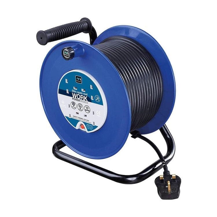 Masterplug 4 Socket 50M 13A Open Cable Reel - Blue - HDCC5013-4BL-MP, Image 1 of 1