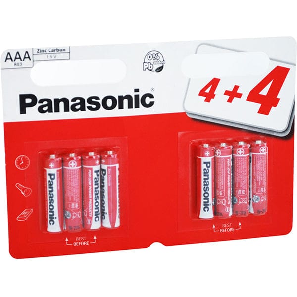 Panasonic AAA Batteries - 8 PACK - PANAR3RB8, Image 1 of 1