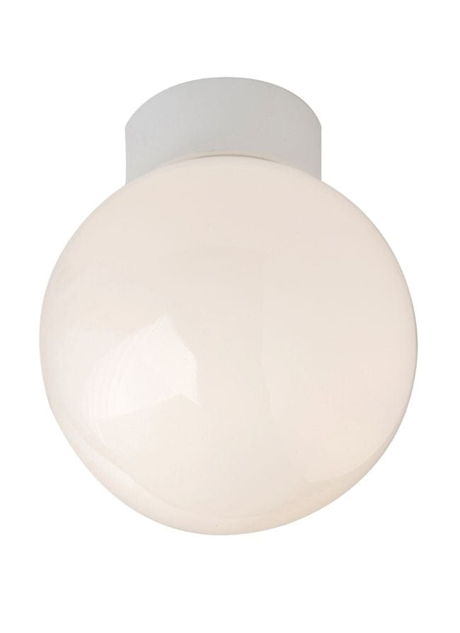 Robus Globe 60W bathroom ceiling light, IP44, 100mm, White - R6, Image 1 of 1