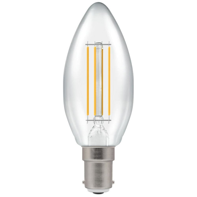 Crompton LED Candle Filament Dimmable Clear 5W 2700K SBC-B15d - CROM7147, Image 1 of 2