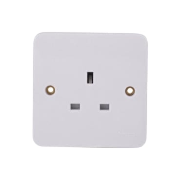 Schneider LWM 1G 13A Unswitcheditched Socket White - GGBL3050, Image 1 of 3