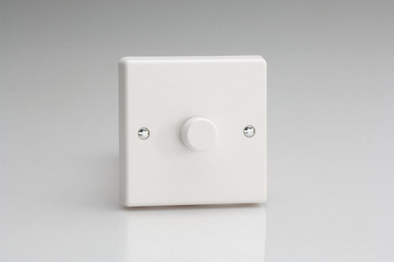 Varilight 1 Gang, 2 Way Dimmer Switch - White Plate, White Knob - IQP1001W, Image 1 of 1