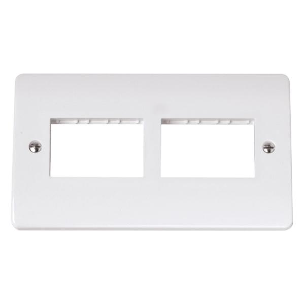 Click Scolmore MiniGrid Double Switch Plate 6 Gang Aperture White CM