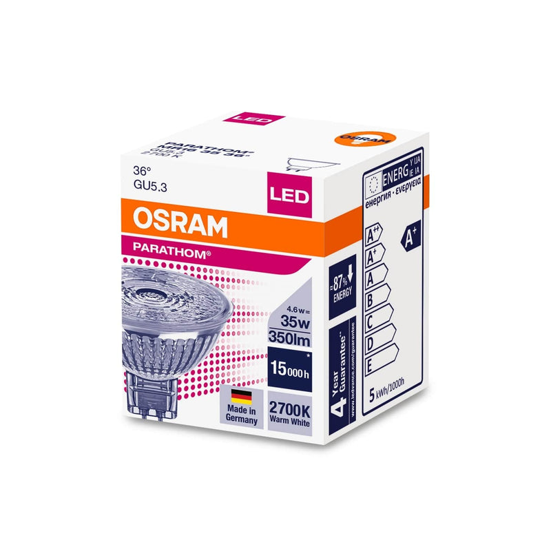 Osram 5.3W Parathom Clear LED Spotlight MR16 Very Warm White - 957770-431256, Image 3 of 3
