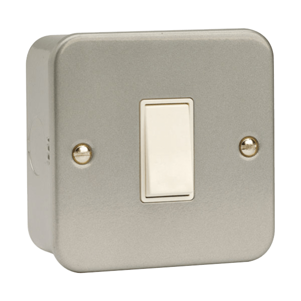 Click Scolmore Essentials Metal Clad 1 Gang 2 Way 10A Switch - CL011, Image 1 of 1