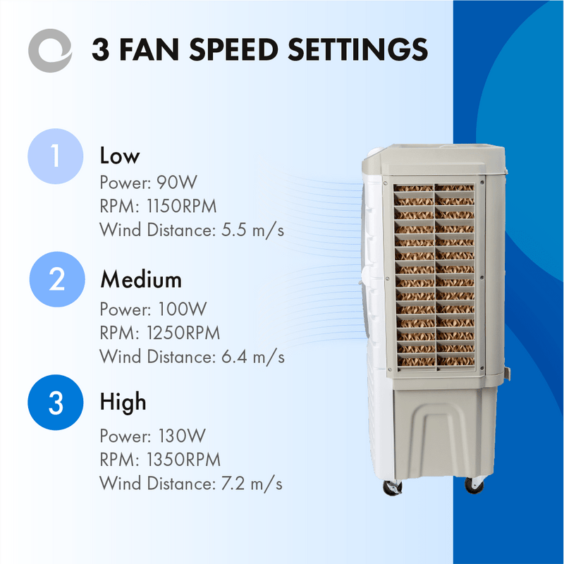Devola 48L Evaporative Swamp Air Cooler 60 Meters Squared White/Grey - DVCL48P - Return Unit, Image 5 of 9