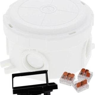 Wiska COMBI Polypropylene Round Weatherproof Junction Box With 4 Self Sealing Cable Inlets White - 10110637