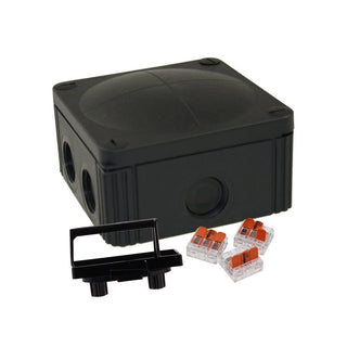 Wiska COMBI Black Polypropylene Weatherproof Junction Box With 8 Self Sealing Cable Inlets - 10110872